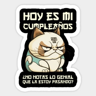 Feliz Cumpleanos Gatito Sticker